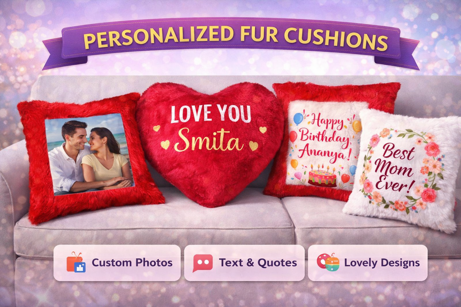 Personalized Fur Cushion